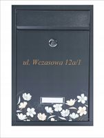 SKRZYNKA na listy stal galwanizowana pocztowa motyw kwiatowy VERDA