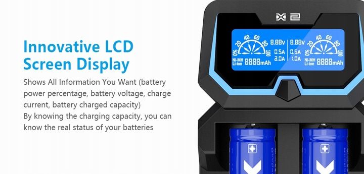 Ładowarka XTAR X2 NEW 18650/26650 Li-ION NI-MH 2A zdjęcie 15