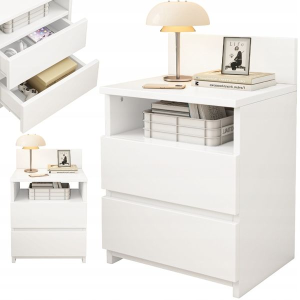 Szafka nocna biała loft nowoczesna 40cm zdjęcie 9