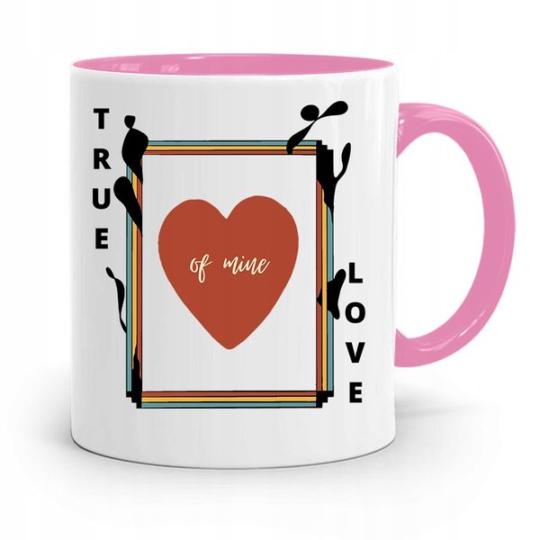 Kubek Różowy Na Walentynki True Love For You Z Nadrukiem Ze Zdjęciem zdjęcie 1