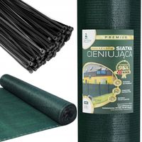 SIATKA CIENIUJĄCA MASKUJĄCA OSŁONA 95% 1,5x50m + 400 OPASEK ZACISKAJĄCYCH