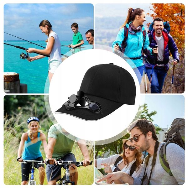 CZAPKA Z DASZKIEM Z WIATRACZKIEM SOLARNYM CHŁODZĄCA ZASILANA SŁOŃCEM zdjęcie 4