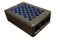 Obudowa Raspberry Pi 4 B+ Etui Druk 3D czarny z niebieskim kratkiem