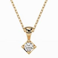 naszyjnik z żółtego srebra 925 z diamentem (brylantem) 0,08 ct lab