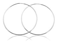 Eleganckie klasyczne srebrne kolczyki gładkie grube koła kółka 1.9mm 5cm srebro 925 PTRING19_50