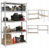 REGAŁ MAGAZYNOWY 205x120x45 cm metalowy GARAŻOWY wciskany Z PÓŁKAMI 1000kg