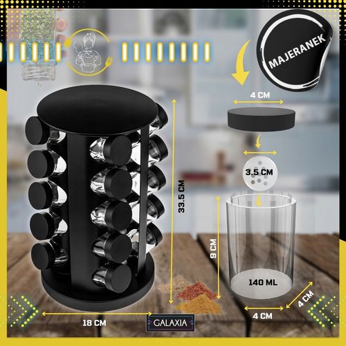 STOJAK NA PRZYPRAWY POJEMNIKI 20SZT Słoiczki Słoiki Przyprawnik i na Arena.pl