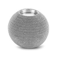 Świecznik z żywicy poliestrowej kula ELDO 10X10X9 srebrny