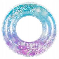 KOŁO DMUCHANE NA BASEN GALAXY TĘCZOWE BROKAT