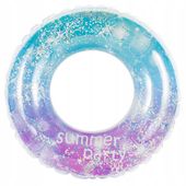KOŁO DMUCHANE NA BASEN GALAXY TĘCZOWE BROKAT