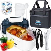 ELEKTRYCZNY LUNCH BOX POJEMNIK TERMOS OBIADOWY 230V 12V 24V + TORBA