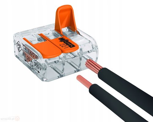 WAGO SZYBKOZŁĄCZKA DRUT/LINKA 3x4mm 221-413 100 szt na Arena.pl