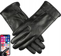 Rękawiczki REVERSE Skórzane DAMSKIE MIŚ SKÓRA Naturalna OCIEPLANE roz M