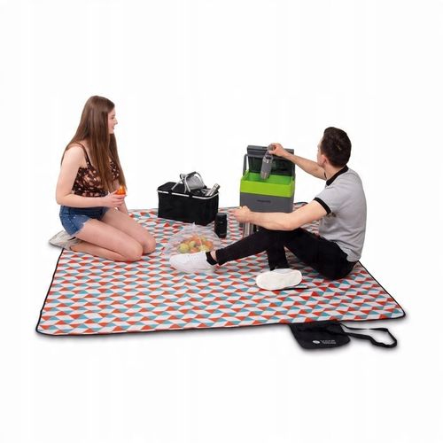 Piknikowa MATA PLAŻOWA KOC polarowy Z IZOLACJĄ 200x200cm DUŻA lekka MIĘKKA na Arena.pl