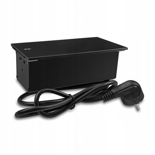 GNIAZDO NABLATOWE CHOWANE W BLAT ALUMINIUM Przesuwane + 2x USB + USB C na Arena.pl