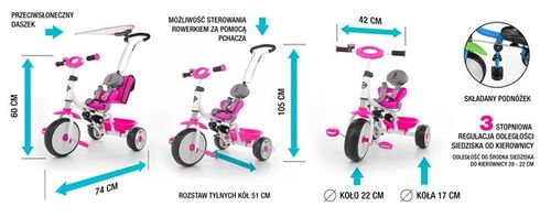 ROWEREK TRÓJKOŁOWY BOBY DELUXE 2015 CZERWONY #B1 na Arena.pl