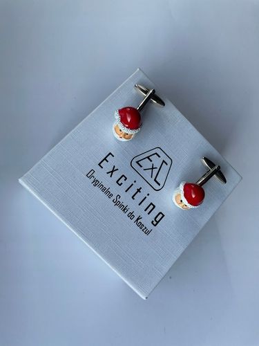 Okolicznościowe spinki do mankietów EXC Mikołaj Gwiazdor w Białej Szkatułce na Arena.pl