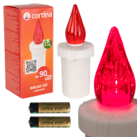 WKŁAD ELEKTRYCZNY LED DO ZNICZA BATERIE R6 WKŁADY ZNICZY CZERWONY DO 90 DNI