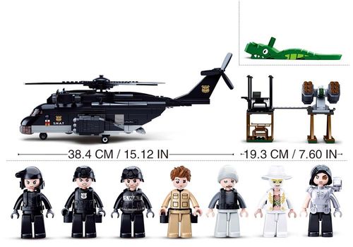 KLOCKI SLUBAN POLICJA Bitwa na wyspie 830 el. kompatybilne z LEG COB na Arena.pl