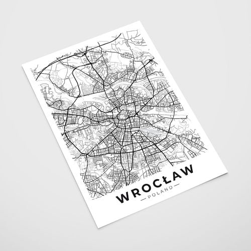 Plakat mapa Wrocław plan miasta 70x100 cm na Arena.pl