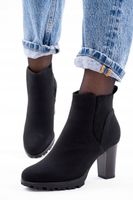 Czarne Botki damskie na klasycznym obcasie Zita 39