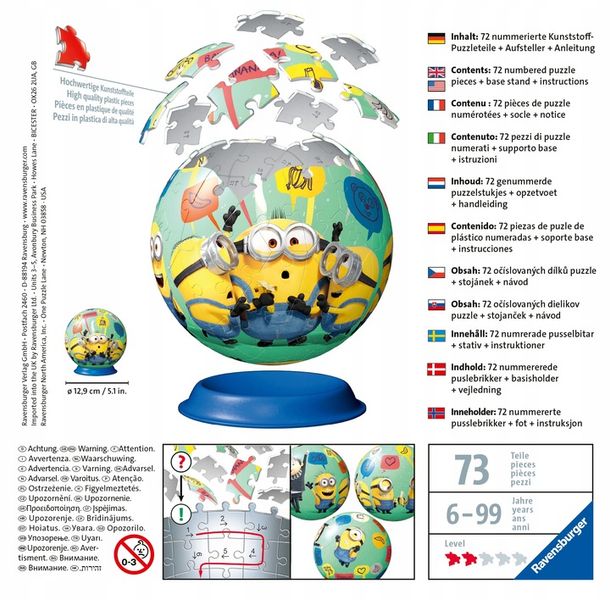 Ravensburger, Puzzle 3D: Minionki 2 (11179) zdjęcie 3