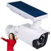 SOLARNA ATRAPA KAMERY MIGAJĄCA DIODA CZUJNIK RUCHU Zewnętrzna IP66 SOL1800S
