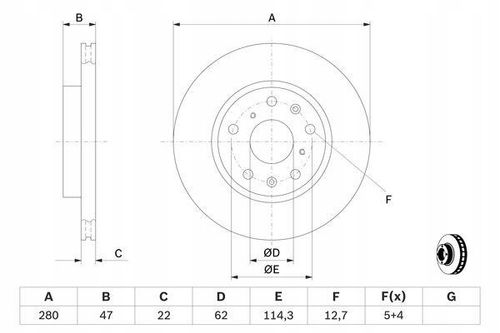 TARCZA HAM PRZOD 280X22 V BOSCH na Arena.pl