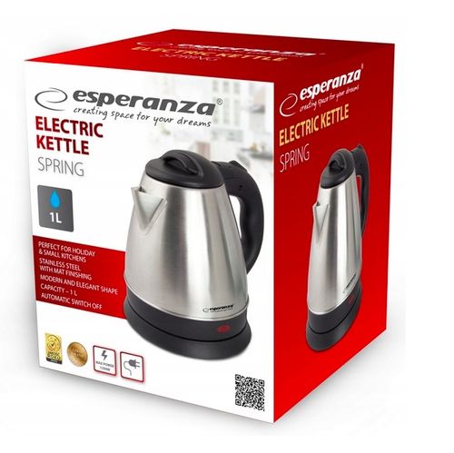 CZAJNIK ELEKTRYCZNY BEZPRZEWODOWY STALOWY 1L 1350W INOX MAŁY na Arena.pl