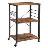 Szafka kuchenne mobilna loft rustykalny brąz czarne nogi półki 60 cm