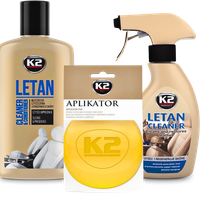 K2 LETAN ZESTAW DO CZYSZCZENIA REGENERACJI I KONSERWACJI SKÓRY + APLIKATOR