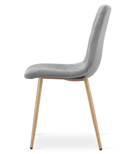Krzesło TURIN - jasny szary aksamit / nogi kolor drewna x 1 na Arena.pl