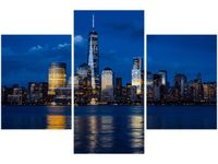 90X60CM OBRAZ NOWY JORK RZEKĄ HUDSON TRZY OBRAZY