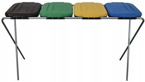 stojak do segregacji odpadów (4-stanowiskowy) niebieski, zielony, brązowy na Arena.pl