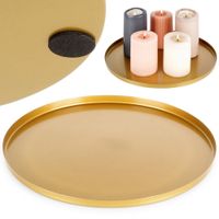 Podstawka Złota Taca na Kompozycje Dekoracyjne Świece Świeczki Świecznik
