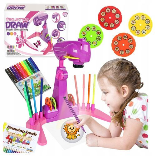 PROJEKTOR RZUTNIK DO NAUKI RYSOWANIA ZE SLAJDAMI ZESTAW DLA DZIECI + MAZAKI na Arena.pl