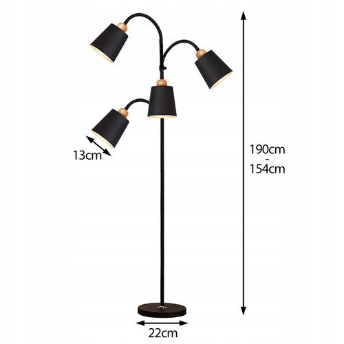 LAMPA STOJĄCA PODŁOGOWA 4xE27 REGULOWANA ELEGANCKA PODŁOGOWA 190cm na Arena.pl