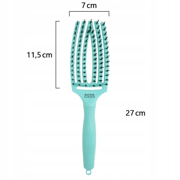 Olivia Garden fingerbrush combo mint Szczotka do włosów dzik+nylon miętowa zdjęcie 6