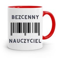 Kubek Czerwony Na Dzień Nauczyciela Bezcenny Z Nadrukiem Ze Zdjęciem