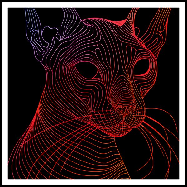 Plakat 90x90cm Cyfrowa Kocica zdjęcie 3