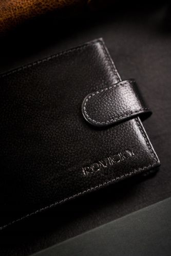 duży portfel męski ze skóry naturalnej zapinany na zatrzask - rovicky na Arena.pl