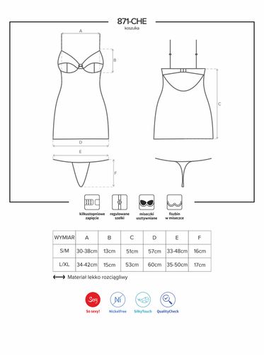 Bielizna 871 CHE 2 koszulka i stringi  L/XL na Arena.pl