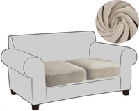 2X POKROWIEC NA SIEDZISKO OPARCIE WELUR BEŻOWY