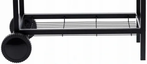 Grill Węglowy na Kółkach z Półką Pokrywą Ogrodowy Przenośny Beczka zdjęcie 3