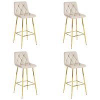 Hoker NADO - aksamit beż / nogi ZŁOTE x 4