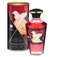 shunga aphrodisiac warming oil sparkling strawberry wine 100ml -