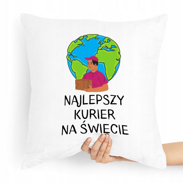 Poduszka Prezent Dla Najlepszego Kuriera Z Nadrukiem Ze Zdjęciem zdjęcie 1