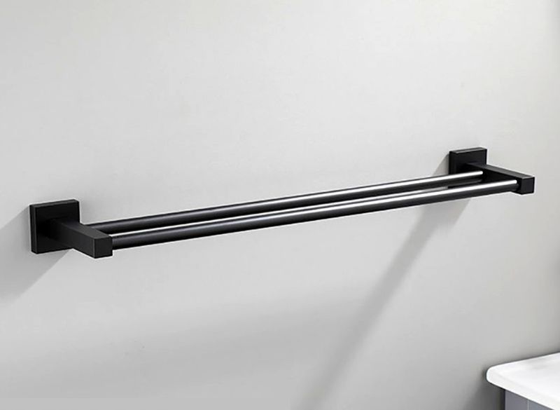 Wieszak Ścienny Łazienkowy Na Ręczniki Czarny 40Cm zdjęcie 14