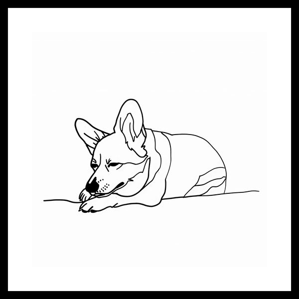 Plakat 30x30cm Śpiący Corgacz zdjęcie 3