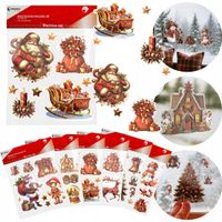 Naklejki świąteczne 3D na okno duży arkusz mix Boże Narodzenie VERGIONIC